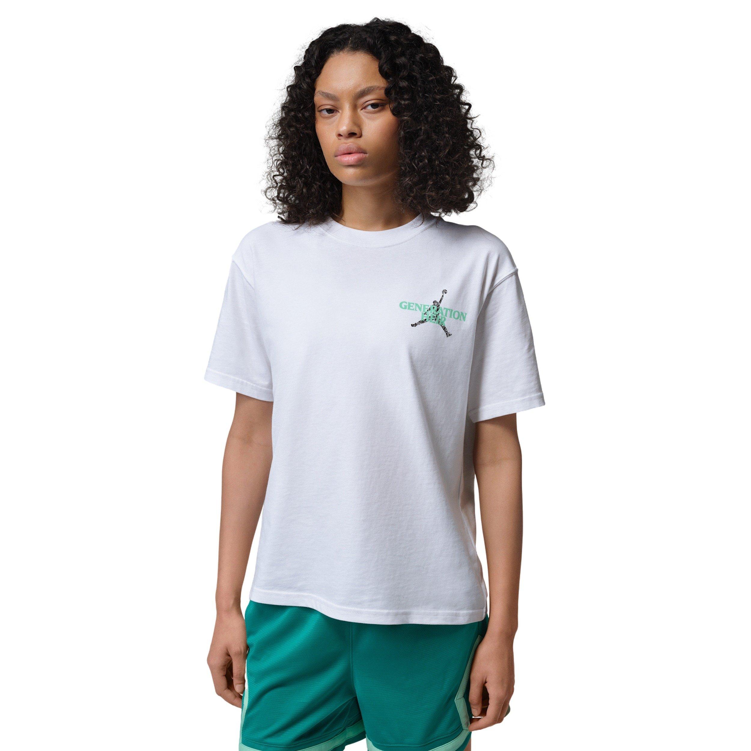 Jordan Women' Sport Dri-FIT Graphic Tee - WHITE/GREEN
